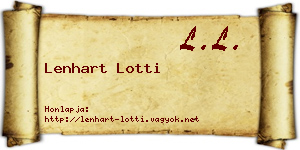 Lenhart Lotti névjegykártya